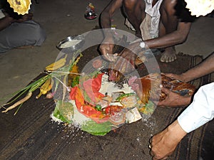 Indian tribal wedding method god pray photo