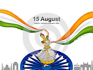 Indian tricolor background for 15th August Happy Independence Day of India