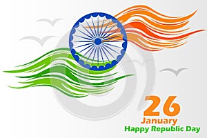 Indian tricolor flag background for Happy Republic Day