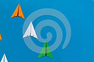 Indian tricolor paper rocket crafts