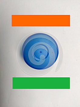 Indian tricolour creative on white background photo