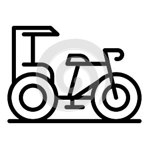 Indian trishaw icon outline vector. Old bike