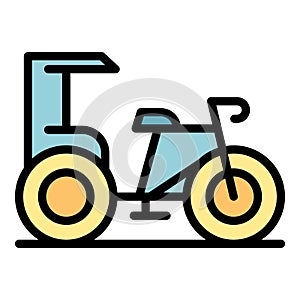 Indian trishaw icon vector flat