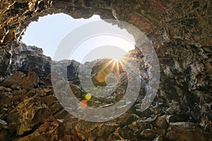 Indian Tunnel Cave in Craters of the Moon National Monument, Idaho, USA