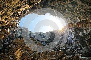 Indian Tunnel Cave in Craters of the Moon National Monument, Idaho, USA