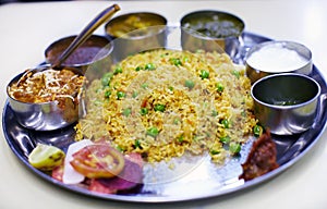 Indian typical Thali meal photo