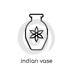 indian Vase icon. Trendy modern flat linear vector indian Vase i