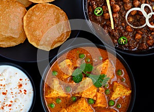 Indian vegetarian lunch platter - Punjabi main course