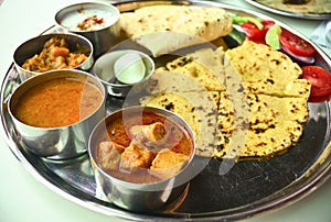 Indian Vegetarian Rajasthani thali