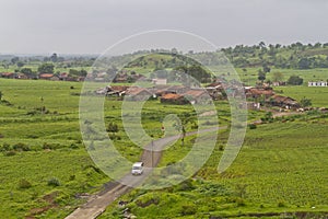 Indian Village in monsoon