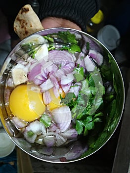 Indian  village titbit  testicke titbit oval egg testicle food photo