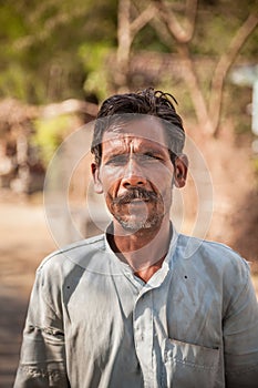 Indian villager man photo