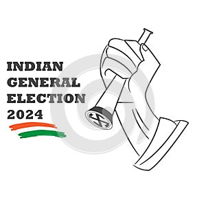 Indian voting right. General election 2024.Vector illustration.