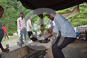 Indian waiting palace and Tea corner in Hill area