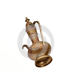 Indian water jar kumgan isolated on a white background photo