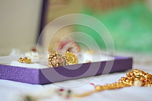 Indian wedding jewelry closeup photo