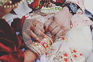 Indian wedding portrait with ornaments and makeup