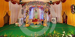 Indian wedding stage decorations with interior design themes