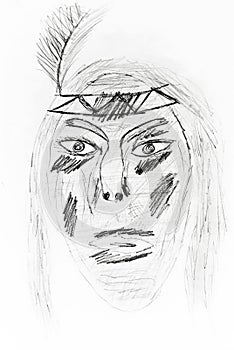 Indian on a white background