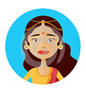 Indian woman avatar vector illustration