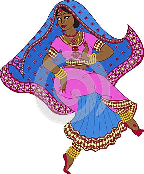 Indian woman dancer dancing