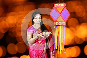 Indian Woman in Diwali