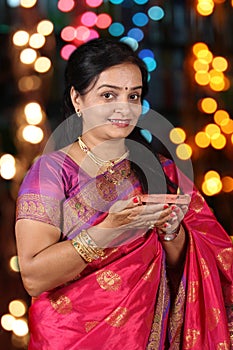 Indian Woman in Diwali Festival