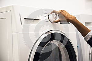 Indian woman doing a laundry