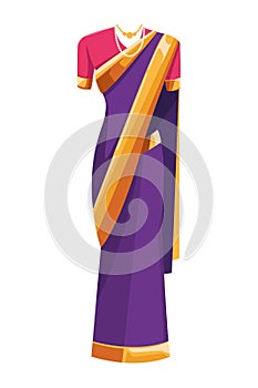 Indian woman dress icon cartoon