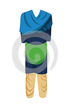 Indian woman dress icon cartoon