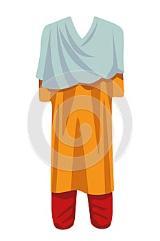 Indian woman dress icon cartoon