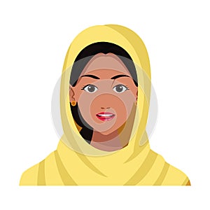 Indian woman face avatar cartoon photo