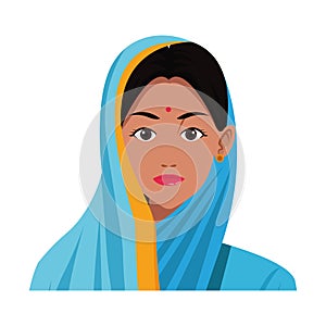 Indian woman face avatar cartoon photo