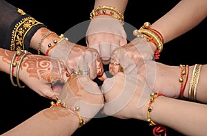 Indian woman hands unity