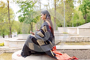 Indian woman meditating