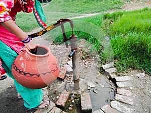 Indian woman with water pot