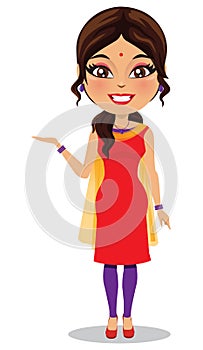 Indian woman wearing a salwar kameez suit - Vector