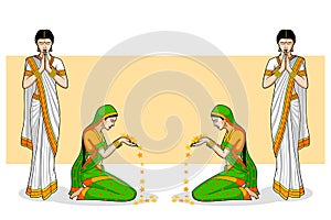 Indian Woman in welcome gesture
