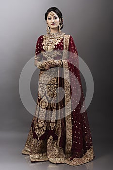 Indian young lady wearing ethnic wear on festive occasion