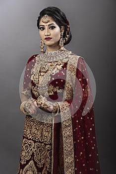 Indian young lady wearing ethnic wear on festive occasion