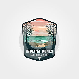 Indiana dunes national park logo vector symbol illustration design, indian dune seashore logo