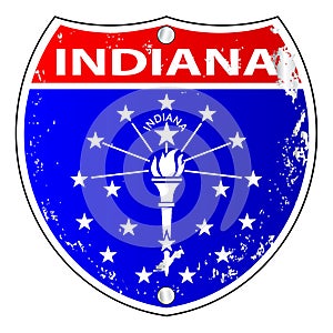 Indiana Flag Icons As A Interstate Sign