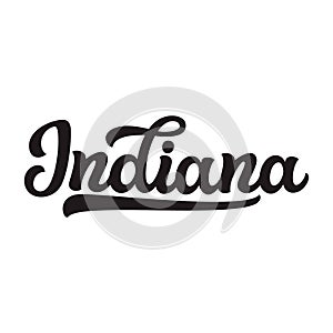 Indiana. Hand drawn lettering text