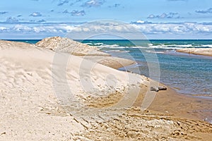 Indiana Sand Dunes on Lake Michigan`s Shoreline