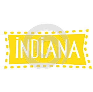 INDIANA sign on white background