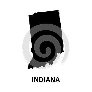 Indiana state map silhouette icon.