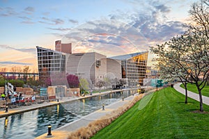 Indiana State Museum at sunset