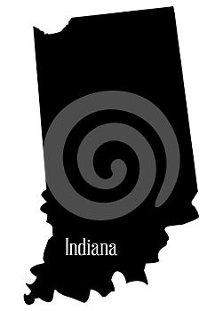 Indiana State Silhouette Map