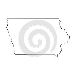 Indiana, state of USA - solid black outline map of country area. Simple flat vector illustration