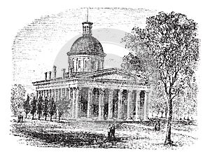 Indiana Statehouse in Indiana America vintage engraving photo